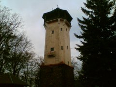 Böhmisches Karlsbad mit der Standseilbahn zum Turm Diana